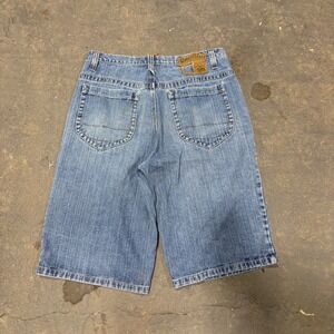 Raw Blue Mens Baggy Denim Shorts Size 38 Blue Jean Y2K Hip Hop Streetwear